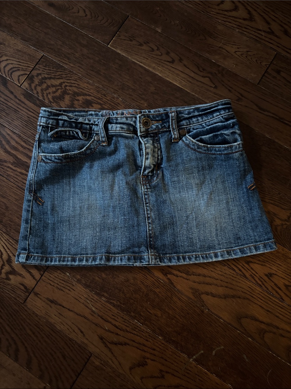 Nudie Jeans Blue Faded Denim Mini Skirt